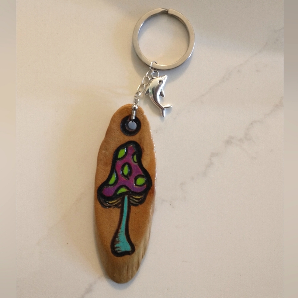 Handmade Electrified Wooden Trippy Keychain